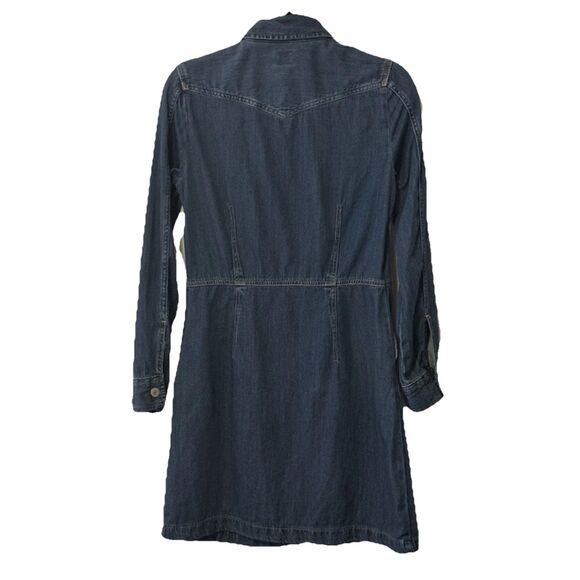 Levi’s Otto Western Denim Dress Women’s Small Button Front Long Sleeve Pockets - Picture 3 of 11